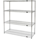 Étagères robustes en treillis chromaté, Tiers 4, 48" la x 54" h x 18" p - RN821