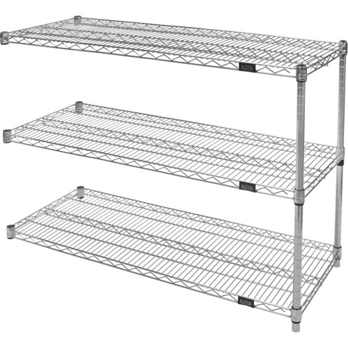 Étagères robustes en treillis chromaté, Ensemble Ajout, Tiers 3, 48" la x 33" h x 18" p - RN846