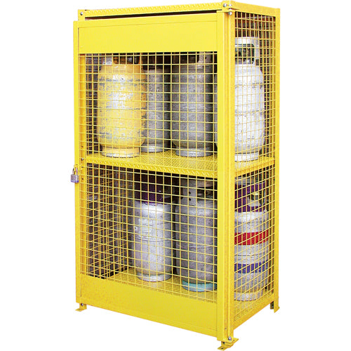 Armoires pour cylindres à gaz, Nombre de bouteilles: 12, 44" , 30" , 74" , Jaune - SAF847