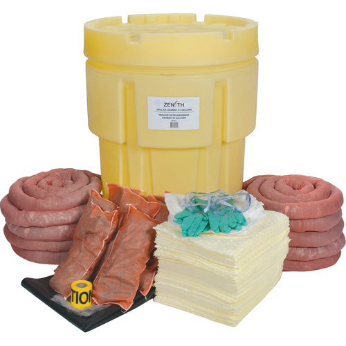 Hazardous Material Spill Kit, Hazardous Materials, Drum, 95 US gal. Absorbency - SAL321