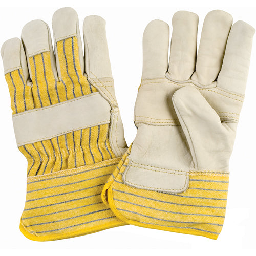 Gants d'ajusteur doublés pour l'hiver à paume renforcée, T-Grand, Paume en Cuir fleur de vache, Doublure en Molleton de coton - SAM023