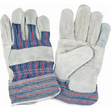 Gants d'ajusteur à paume renforcée d'usage standard, Grand, Paume en Cuir de vache refendu, Doublure en Coton - SAN382R