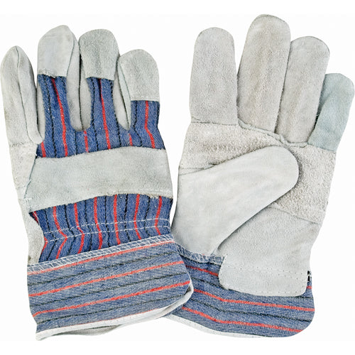 Gants d'ajusteur à paume renforcée d'usage standard, Grand, Paume en Cuir de vache refendu, Doublure en Coton - SAN382