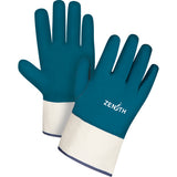 Gants à poignet de sécurité poids lourd avec revêtement nitrile et enveloppe en coton