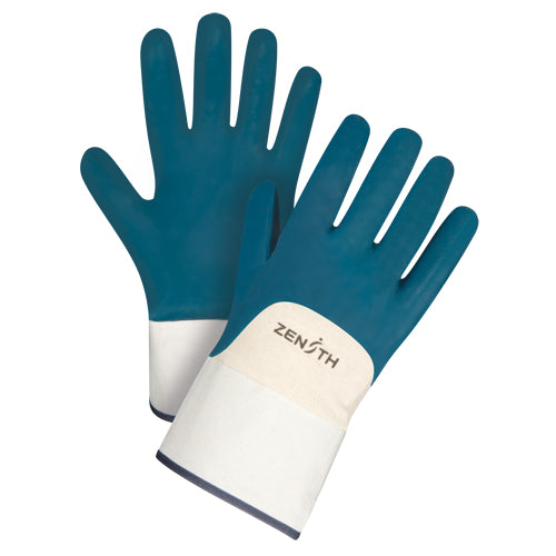 Gants à poignet de sécurité poids lourd avec revêtement nitrile et enveloppe en coton