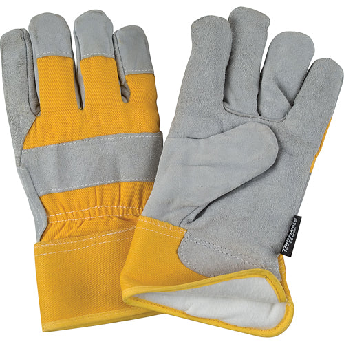 Gants d'ajusteur doublés pour l'hiver à chaleur supérieure, Moyen, Paume en Cuir de vache refendu, Doublure en ThinsulateMC - SAN637R