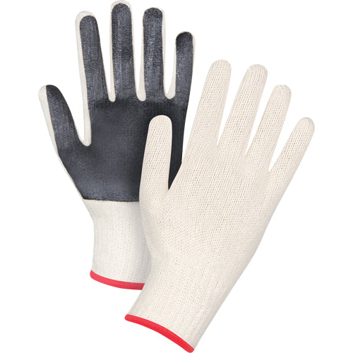Gants en tricot à paume enduite, Poly/coton, Un côté, Calibre 7, Petit - SAP211
