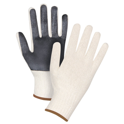 Gants en tricot à paume enduite, Poly/coton, Un côté, Calibre 7, Grand - SAP213