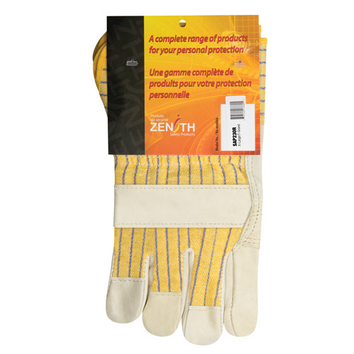 Gants d'ajusteur avec paume renforcée, T-Grand, Paume en Cuir fleur de vache, Doublure en Coton - SAP230R