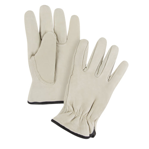 Winter Lined Driver Gloves, Cowhide Grain Leather Palm, Fleece Lined, Premium Quality