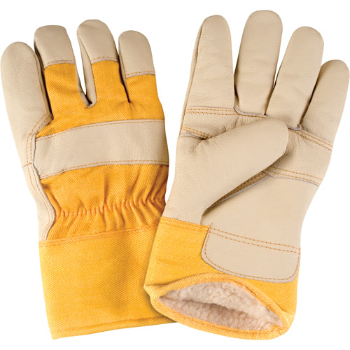 Gants d'ajusteur doublés pour l'hiver d'usage standard, T-Grand, Paume en Cuir fleur de vache, Doublure en Boa - SDL886