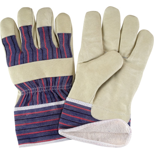 Gant pour le travail confortables doublés pour l'hiver, Grand, Paume en Cuir fleur de porc, Doublure en Molleton de coton - SAP295