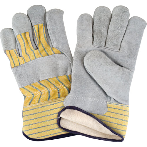 Winter Lined Fitter Gloves, X-Large, Split Cowhide Palm, Cotton Fleece Lining - SAP299