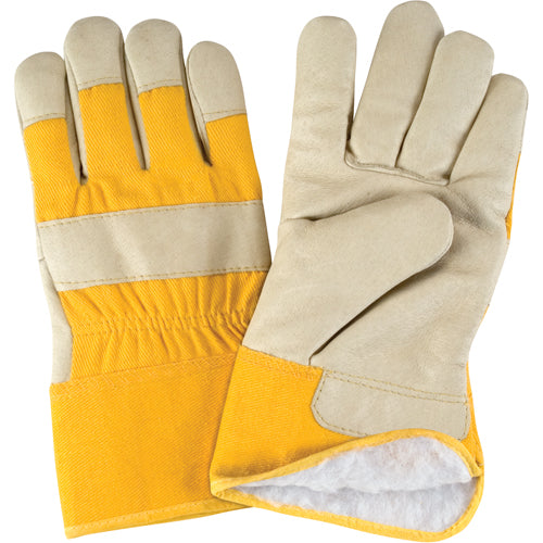 Winter lined fitter's gloves with pigskin grain leather palm and boa lining