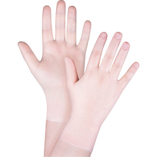 Gants jetables en vinyle 4,5 mils sans poudre transparent Classe 2