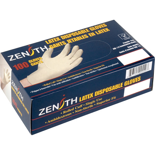 Premium Sensitive Skin Latex Exam Gloves, 4 mil, Powder-Free, Natural