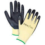 Gants résistants à la coupe avec prise supérieure, Calibre 13, Revêtement Mousse de nitrile, Enveloppe en Aramide ou KevlarMD, Normes ANSI/ISEA 105 et EN 388 niveau 5