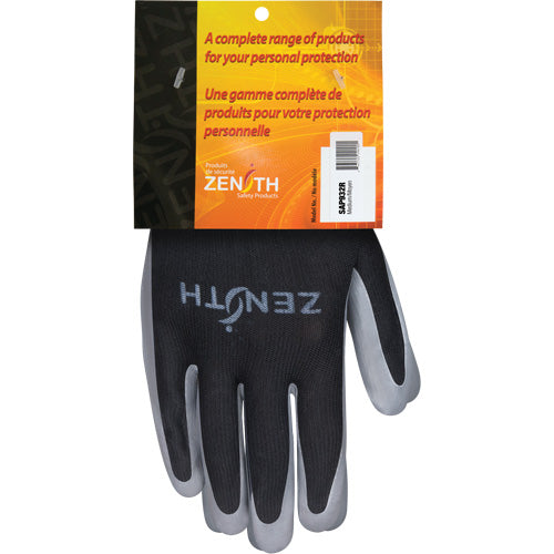 Gants enduits confortables de première qualité, 8/Moyen, Rêvetement Nitrile, Calibre 13, Enveloppe en Polyester - SAP932R