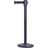 Crowd Control Freestanding Barriers, Steel, 35" H, Black Tape, 7' Tape Length - SAS227