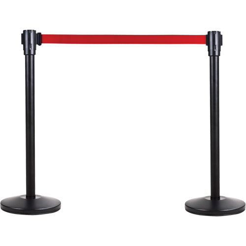 Poteau récepteur pour barrières sur pieds pour le contrôle des foules, Hauteur de 35", Noir - SAS231