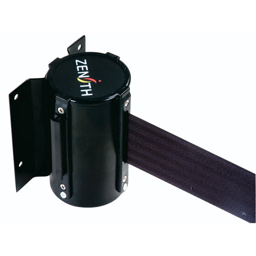 Barrière à fixation murale, Acier, Fixation par vis, 7', Ruban Noir - SAS233