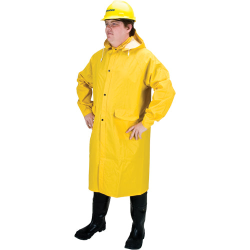 Long yellow polyester raincoat for children, various sizes available