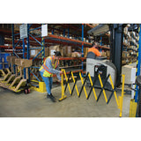 Barrière extensible, 37" h x 11' lo, Noir/Jaune - SDK990