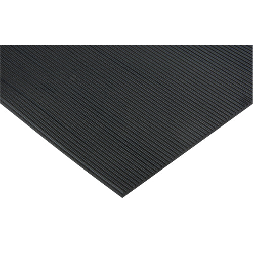 Tapis à nervures fines, Couloir, 2' x pi lin. x 1/8", Noir - SDL878