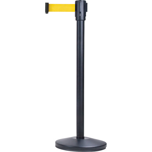 Crowd Control Freestanding Barriers, Steel, 35" H, Yellow Tape, 7' Tape Length - SDN306