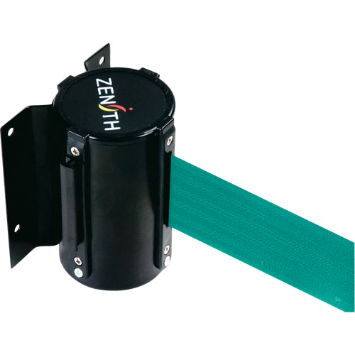 Barrière à fixation murale, Acier, Fixation par vis, 7', Ruban Vert - SDN557