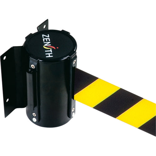 Wall Mounted Barrier, Steel, Screw Mount, 7', Black/Yellow Tape - SDN559