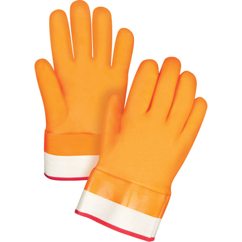 Gants doublés pour l'hiver résistants aux produits chimiques, Taille 9, 10" lo, PVC, Doublure en Molleton de mousse, Poids lourd - SDN592R