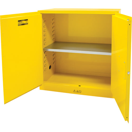 Armoire pour produits inflammables, 30 gal., 2 Porte(s), 43" La x 44" h x 18" p - SDN646