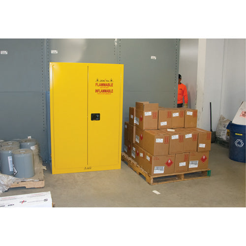 Armoire pour produits inflammables, 45 gal., 2 Porte(s), 43" La x 65" h x 18" p - SDN647