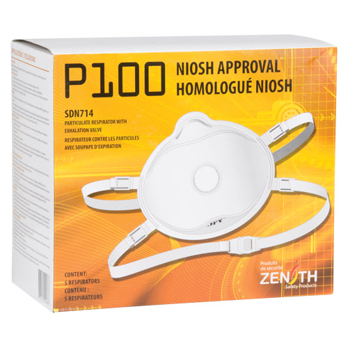 Respirateur contre les particules, P100, Certifié NIOSH, Moyen/grand - SDN714