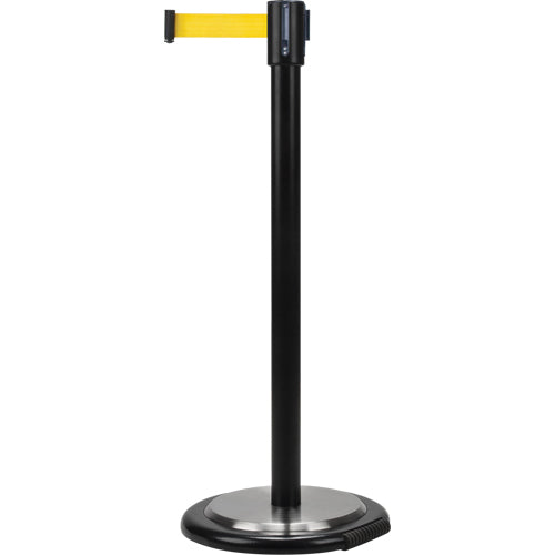 Crowd Control Freestanding Barriers, Steel, 35" H, Yellow Tape, 12' Tape Length - SDN780