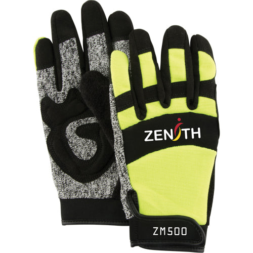 Gants de mécanicien ZM500 haute visibilité résistants aux coupures, Paume PEHP