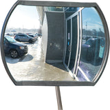 Rectangular/Round Convex Mirror with Telescopic Arm, 20" H x 30" W, Indoor/Outdoor - SDP530