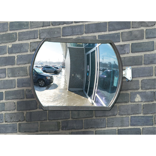 Rectangular/Round Convex Mirror with Telescopic Arm, 24" H x 36" W, Indoor/Outdoor - SDP531