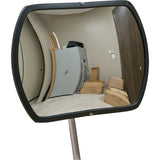 Miroir convexe rectangulaire/rond avec bras télescopique, 12" h x 18" la, Intérieur/Extérieur - SDP532