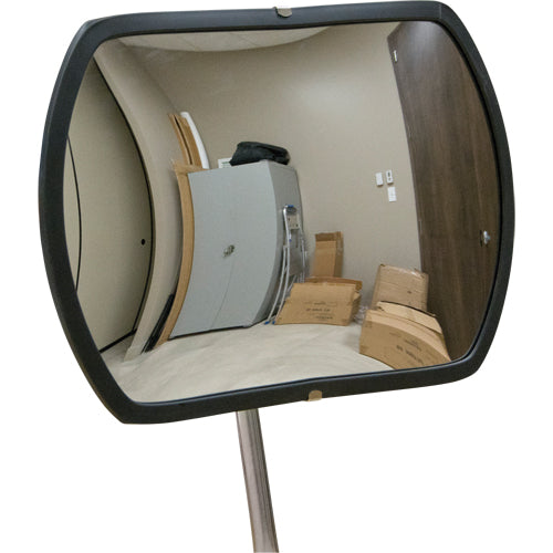 Rectangular/Round Convex Mirror with Telescopic Arm, 24" H x 36" W, Indoor/Outdoor - SDP535