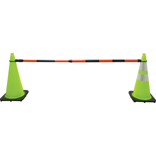 Barre pour cône de circulation rétractable, Longueur déployée de 7' 5'', Noir/Orange - SDP614