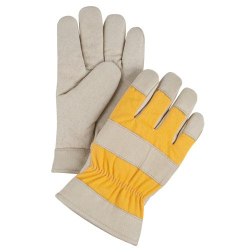 Premium winter lined work gloves, pigskin grain leather palm, foam fleece lining