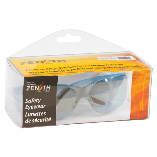 Lunettes de sécurité série Z500, Lentille Bleu/Miroir intérieur/extérieur, Anti-égratignures, Répond ou surpasse la norme CSA Z94.3 - SEA551R