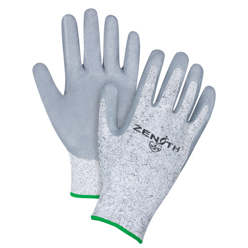 Seamless Cut Resistant Elastic Gloves, 13 Gauge, Nitrile Coated, HPPE Shell, ANSI/ISEA 105 Level 2/EN 388 Level 3