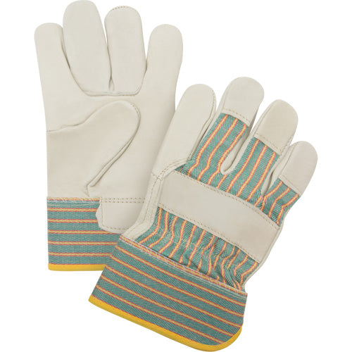 Abrasion Resistant Fitter's Gloves, Medium, Cowhide Grain Leather Palm - SEB100