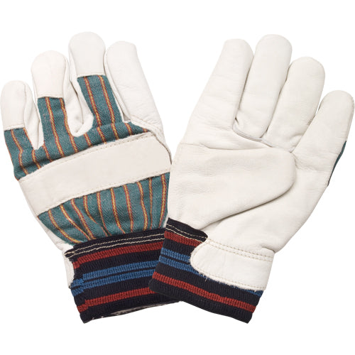 Abrasion Resistant Winter Lined Work Gloves, Medium, Cowhide Grain Leather Palm, Cotton Fleece Lining - SEH145