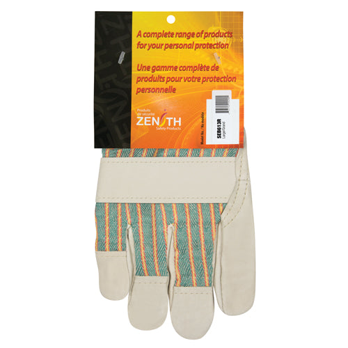 Gant pour le travail doublés pour l'hiver résistant à l'abrasion, Grand, Paume en Cuir fleur de vache, Doublure en Molleton de coton - SEB613R