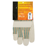 Gant pour le travail doublés pour l'hiver résistant à l'abrasion, Grand, Paume en Cuir fleur de vache, Doublure en Molleton de coton - SEB613R