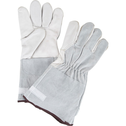 Gants de travail à ajustement d'usage standard avec paume en cuir fleur de chèvre durable et confortable
